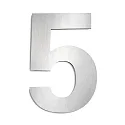 Hausnummer „ 5 “, Höhe 25cm, Edelstahl, gebürstet