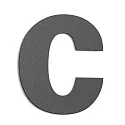 Hausnummer „ c “, Höhe 25cm, Edelstahl, anthrazit