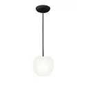Pendelleuchte ACAI, Ø16cm, 1-flammig, E27, IP20, opalweiß matt, Pendel schwarz matt