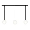Pendelleuchte ACAI, Ø16cm, 3-flammig, E27, IP20, opalweiß matt, Pendel schwarz matt