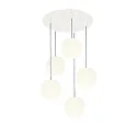 pendant luminaire ACAI 16 5 flames, round E27 IP20, mat, opal white dimmable