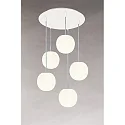 pendant luminaire ACAI 16 5 flames, round E27 IP20, mat, opal white dimmable