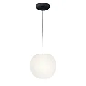 Pendelleuchte ACAI, Ø21cm, 1-flammig, E27, IP20, opalweiß matt, Pendel schwarz matt