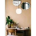 Casablanca Pendelleuchte ACAI, Ø21cm, 1-flammig, E27, IP20, opalweiß matt, Pendel schwarz matt