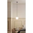 Casablanca Pendelleuchte ACAI, Ø21cm, 1-flammig, E27, IP20, opalweiß matt, Pendel schwarz matt
