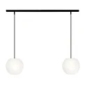 Pendelleuchte ACAI, Ø21cm, 2-flammig, E27, IP20, opalweiß matt, Pendel schwarz matt