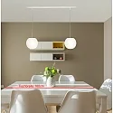 pendant luminaire ACAI 21 2 flames E27 IP20, mat, opal white dimmable
