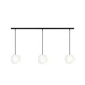 Pendelleuchte ACAI, Ø21cm, 3-flammig, E27, IP20, opalweiß matt, Pendel schwarz matt