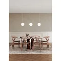 pendant luminaire ACAI 21 3 flames E27 IP20, mat, opal white dimmable