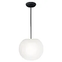 Pendelleuchte ACAI, Ø26cm, 1-flammig, E27, IP20, opalweiß matt, Pendel schwarz matt