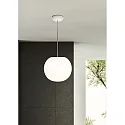 Casablanca Pendelleuchte ACAI, Ø26cm, 1-flammig, E27, IP20, opalweiß matt, Pendel weiß matt