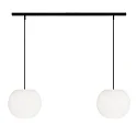 Pendelleuchte ACAI, Ø26cm, 2-flammig, E27, IP20, opalweiß matt, Pendel schwarz matt