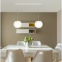 pendant luminaire ACAI 26 2 flames E27 IP20, mat, opal white dimmable