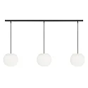 Pendelleuchte ACAI, Ø26cm, 3-flammig, E27, IP20, opalweiß matt, Pendel schwarz matt