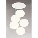 Pendelleuchte ACAI, Ø26cm, 5-flammig, rund, E27, IP20, opalweiß matt, Pendel weiß matt