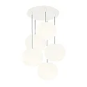 pendant luminaire ACAI 26 5 flames, round E27 IP20, mat, opal white dimmable