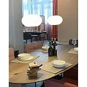 Casablanca Pendelleuchte AIH, 2-flammig, Ø 29cm, 2x E27, IP20, weiß-matt / Alu gebürstet