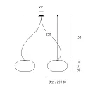 Casablanca Pendelleuchte AIH, 2-flammig, Ø 19cm, 2x G9, IP20, weiß-glänzend / Alu gebürstet