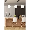 Casablanca pendant luminaire ANUA 1 flame E27 IP20, brushed aluminium, matt, opal white dimmable