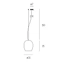 Casablanca pendant luminaire ANUA 1 flame E27 IP20, brushed aluminium, matt, opal white dimmable