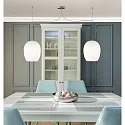 Casablanca pendant luminaire ANUA 2 flames E27 IP20, brushed aluminium, matt, opal white dimmable