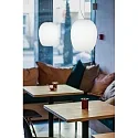 Casablanca pendant luminaire ANUA 2 flames E27 IP20, brushed aluminium, matt, opal white dimmable