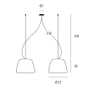 Casablanca Pendant luminaire MARA, 2x E27, IP20, opal white matt