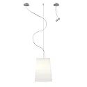 Casablanca pendant luminaire MESA LONG 1 flame E27 IP20, brushed aluminium, matt, opal white dimmable