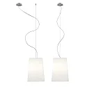 Casablanca pendant luminaire MESA LONG 1 flame E27 IP20, brushed aluminium, matt, opal white dimmable