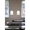 Casablanca pendant luminaire MESA LONG 2 flames E27 IP20, brushed aluminium, matt, opal white dimmable