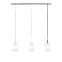 pendant luminaire MESA 3 flames E27 IP20, mat, opal white dimmable
