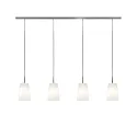 pendant luminaire MESA 4 flames E27 IP20, mat, opal white dimmable