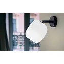 Casablanca wall luminaire MUREA swivelling, rotatable E27 IP20, mat, opal white, black matt dimmable