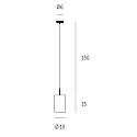 Casablanca Pendelleuchte TUBE XL, IP20, 1-flammig, Ø 6cm, E27, opal weiß-matt / Alu gebürstet