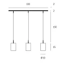 Casablanca Pendelleuchte TUBE XL, IP20, 3-flammig, 100cm, 3x E27, opal weiß-matt / Alu gebürstet