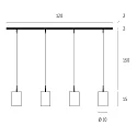 Casablanca Pendant luminaire TUBE XL, 4x E27, IP20, opal white matt