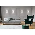 Casablanca Wandleuchte CUBE, IP20, 1-flammig, 1x G9, opal weiß-matt / Aluminium gebürstet