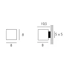 Casablanca Wandleuchte CUBE, IP20, 1-flammig, 1x G9, opal weiß-matt / Aluminium gebürstet