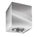  Deckenaufbau-Strahler BENGALA, IP20, eckig, 9.6cm, GU10 max. 50W, drehbar / schwenkbar, Aluminium, Silber gebürstet