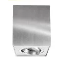  Deckenaufbau-Strahler BENGALA, IP20, eckig, 9.6cm, GU10 max. 50W, drehbar / schwenkbar, Aluminium, Silber gebürstet