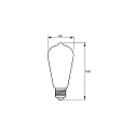 Philips LED Filament Edison-Birnenform MASTER VALUE ST64, E27, 5.9W 2700K 806lm, klar
