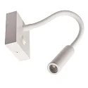 LED Wandleuchte BRAHE I, eckige Wandplatte mit Flexarm-Spot und Schalter, 3.3W 3000K 175lm 1373cd 25°, verkehrsweiß