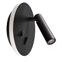LED Wandleuchte BRAHE IV, indirekt, mit LED Lese-Spot, 8.5W 3000K 490lm 25°, getrennt schaltbar, verkehrsschwarz