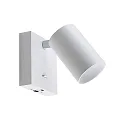 Leseleuchte CAN TILT SQUARE USB, IP20,eckig, GU10, eckige Basis mit Schalter / USB A+C Port, verstellbarer Kopf, weiß