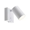 Leseleuchte CAN TILT SQUARE USB, IP20,eckig, GU10, eckige Basis mit Schalter / USB A+C Port, verstellbarer Kopf, weiß