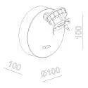 Deko-Light Leseleuchte CAN TILT ROUND BASE MIX‘N MATCH 1/3, IP20, GU10, runde Basis mit Schalter, ohne Schirm, schwarz