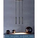 pendant luminaire SLIM DIM 3 flames, long, UGR < 19 IP20, deep black dimmable
