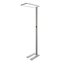 LED Stehleuchte OFFICE ONE TRANSPARENT, UGR<19, Up/Down, 55W 4000K 6200lm 150°/150°, mit Touch-Dimmer, Silber / Transparent