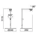 Deko-Light Stehleuchte CAN TILT BASE MIX'N MATCH 1/3, IP20, GU10, mit Kippschalter + Eurostecker-Kabel, ohne Schirm, schwarz