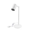 Tischleuchte CAN TILT, IP20, GU10, kardanisch, mit Kippschalter + Eurostecker-Kabel, weiß